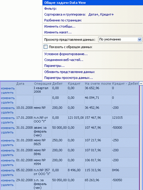 Просмотр отсортированных данных 