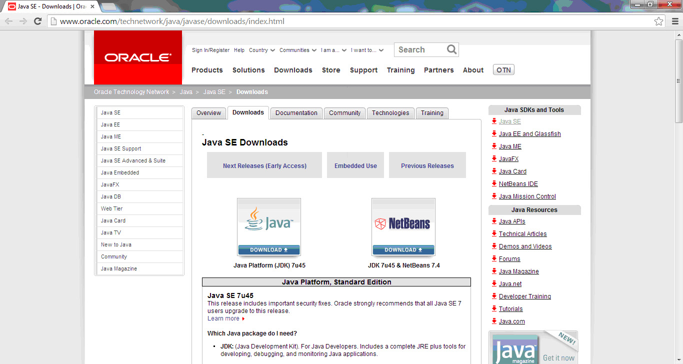 Java store. Oracle Tech Network.