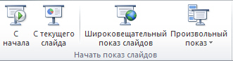 Выбор способа (режима) показа презентации