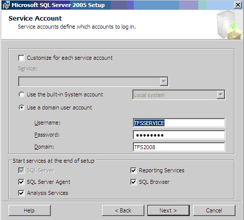SQL Server Service Account