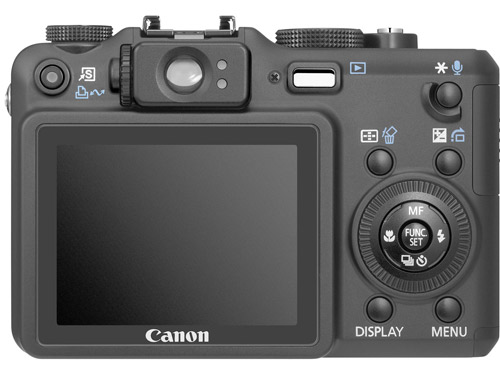 Контрольный дисплей и окуляр оптического видоискателя Canon PowerShot G7