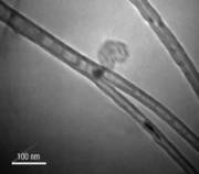 Нанотранзистор на углеродных нанотрубках (Изображение из журнала New Scientist)
