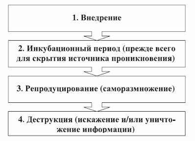 Этапы жизненного цикла компьютерного вируса