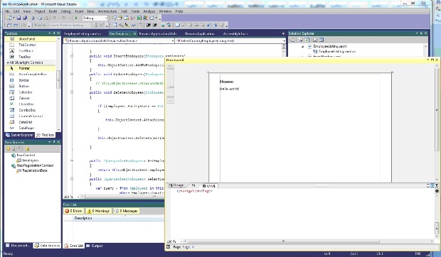 Интерфейс Visual Studio 2010