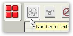 Доступ к блоку Number to Text панели Advanced