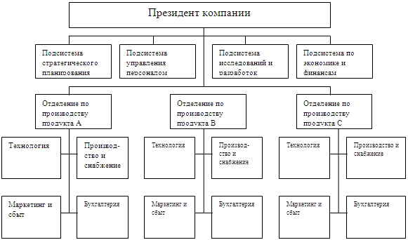 Продуктовая дивизиональная структура