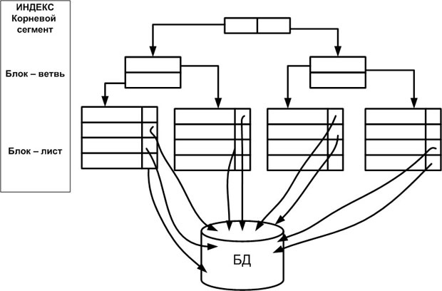 Концептуальная организация B-Tree индекса
