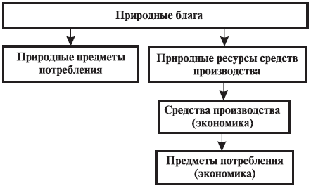 Связь природных благ с экономическими благами