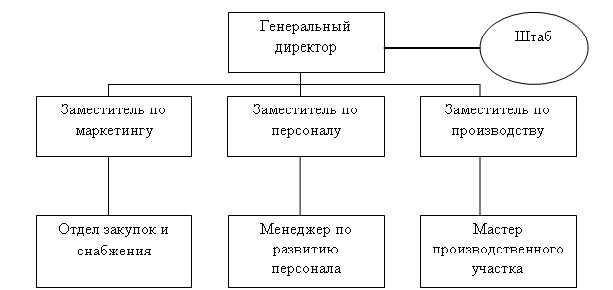  Линейно-штабная организационная структура.