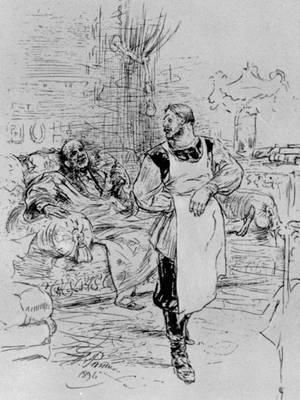 "Смерть Ивана Ильича". Иллюстрация И. Е. Репина. 1896