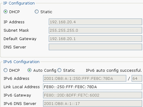 Получение адресной информации от сервера DHCPv6