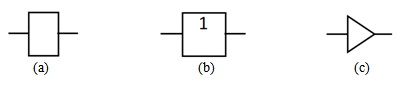  Повторитель: (a) ГОСТ; (b) IEC; (c) ANSI 