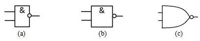  Схема И-НЕ: (a) ГОСТ; (b) IEC; (c) ANSI 