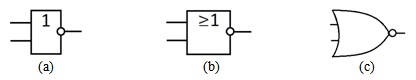  Схема ИСКЛЮЧАЮЩЕЕ ИЛИ: (a) ГОСТ; (b) IEC; (c) ANSI 