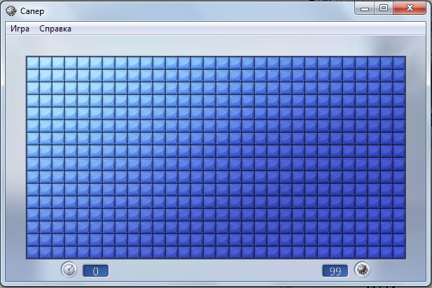 Окно игры "Сапер"