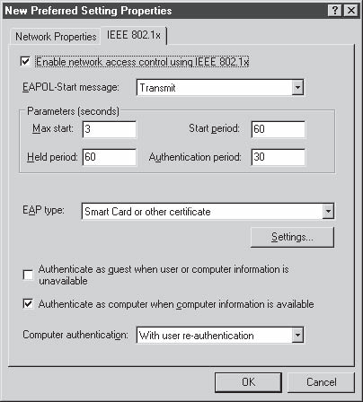 Свойства IEEE 802.1x