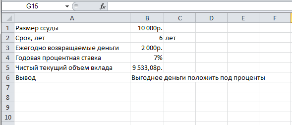 Расчет эффективности капиталовложений