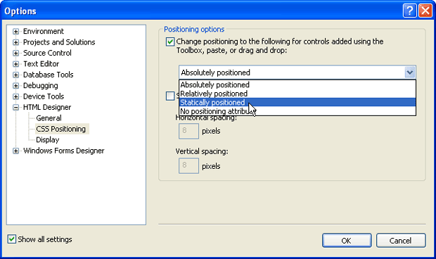 Окно свойств среды Visual Studio 2005