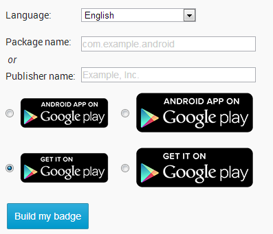 Google Play Badge Generator