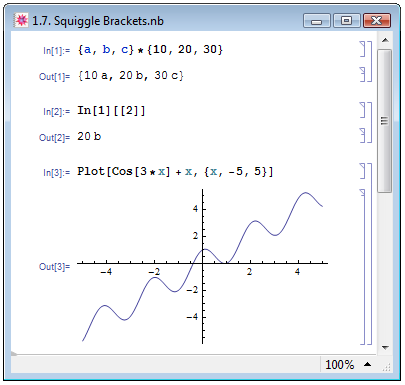 Использование фигурных и  двойных скобок в Mathematica.
