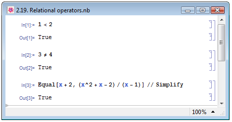 Операторы отношений в Mathematica