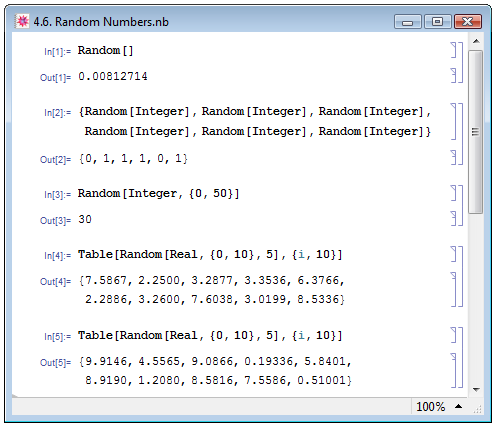 Случайные числа в Mathematica