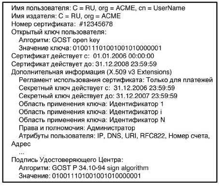 Пример сертификата формата X.509