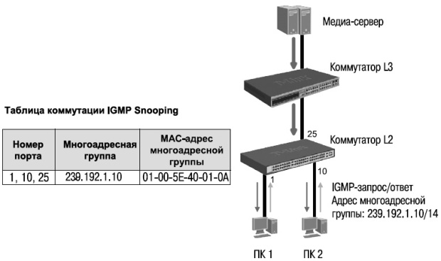 Процесс создания таблицы коммутации IGMP Snooping