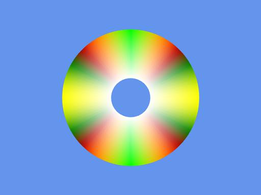  CD-диск, визуализированный полноэкранном режиме (640x480x32bpp)