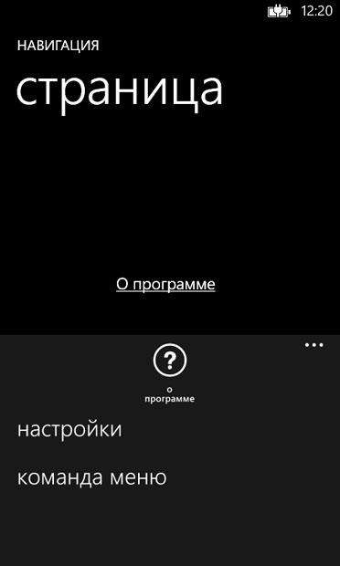Страница CommonPage.xaml
