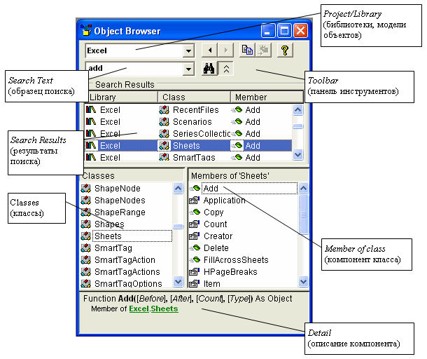 Окно Object Browser