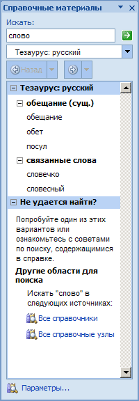 Область задач с предложенными синонимами