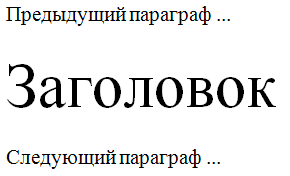 Заголовок, размещаемый относительно окружающего контента