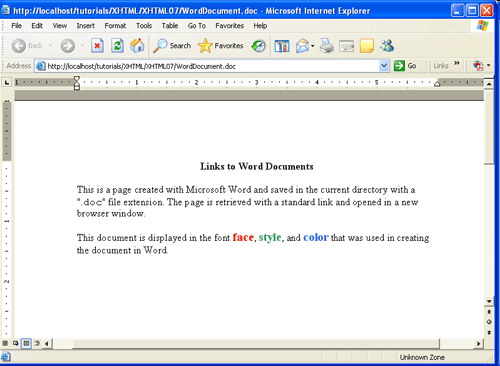 Документ Word, открытый в окне браузера