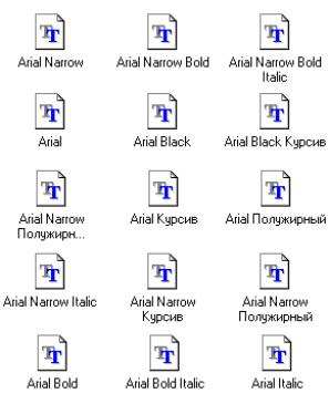 Гарнитура шрифта (Type family)  Arial Black