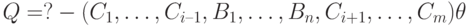 Q = ?- (C_1, \dots, C_{i – 1}, B_1, \dots, B_n, C_{i + 1}, \dots, C_m)\theta