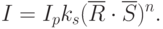 I=I_pk_s (\overline R \cdot \overline S)^n.