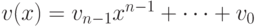 v(x)=v_{n-1}x^{n-1}+\dots +v_0