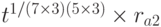 t^{1/ (7 \times 3) (5 \times 3)} \times r_{a2}