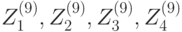 Z_1^{(9)},Z_2^{(9)},Z_3^{(9)},Z_4^{(9)}