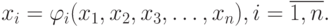 x_i=\varphi_i(x_1,x_2,x_3, \ldots, x_n), i=\overline{1,n}.