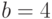 b = 4