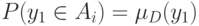 P(y_1 \in A_i)= \mu_D(y_1)