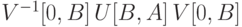 V^{-1}[0,B]\,U[B,A]\,V[0,B]