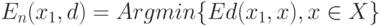 E_n(x_1,d)=Arg min\{Ed(x_1,x), x \in X\}