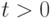 t > 0