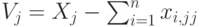 V_j=X_j-\sum_{i=1}^{n}x_{i,j}_j