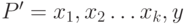 P'=x_{1},x_{2}\ldots
x_{k},y