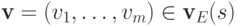 \textbf{v}= (v_1,\dots,v_m)\in
\textbf{v}_E(s)