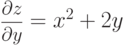 \pd zy=x^2+2y